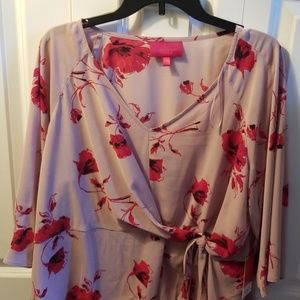 JLO tie front blouse